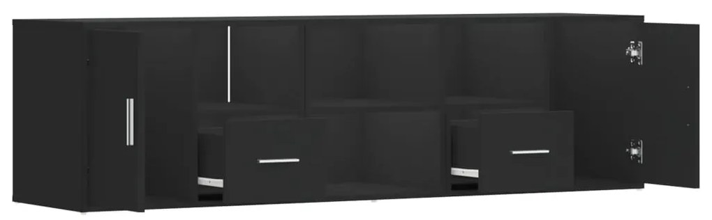 fekete szerelt fa sarokszekrény 160 x 40 x 45 cm