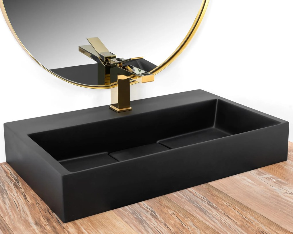 Konglomerátum mosdó GOYA BLACK MAT 60CM