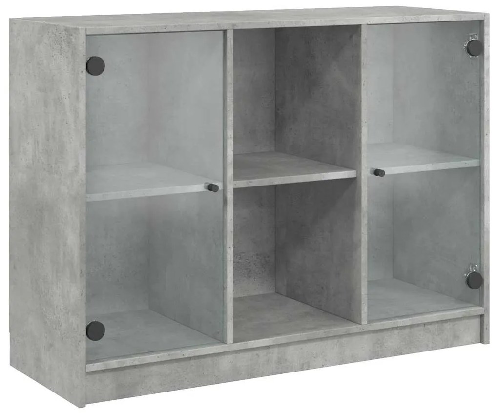 betonszürke szerelt fa tálalószekrény 102x37x75,5 cm
