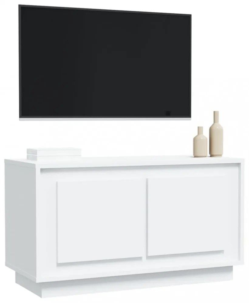 fehér szerelt fa TV-szekrény 80x35x45 cm