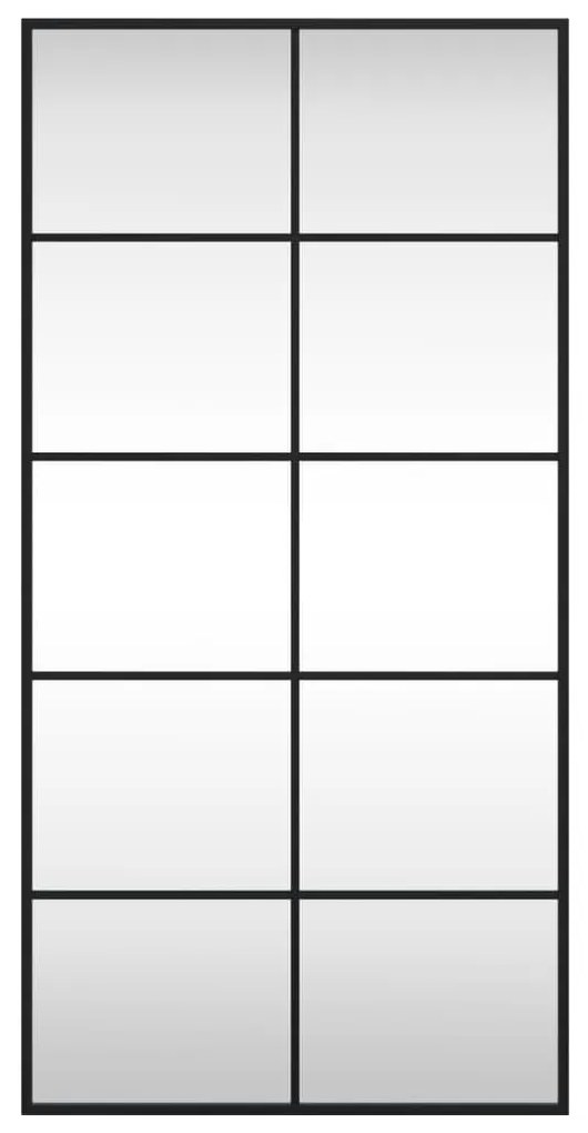 fekete téglalap alakú vas fali tükör 50 x 100 cm