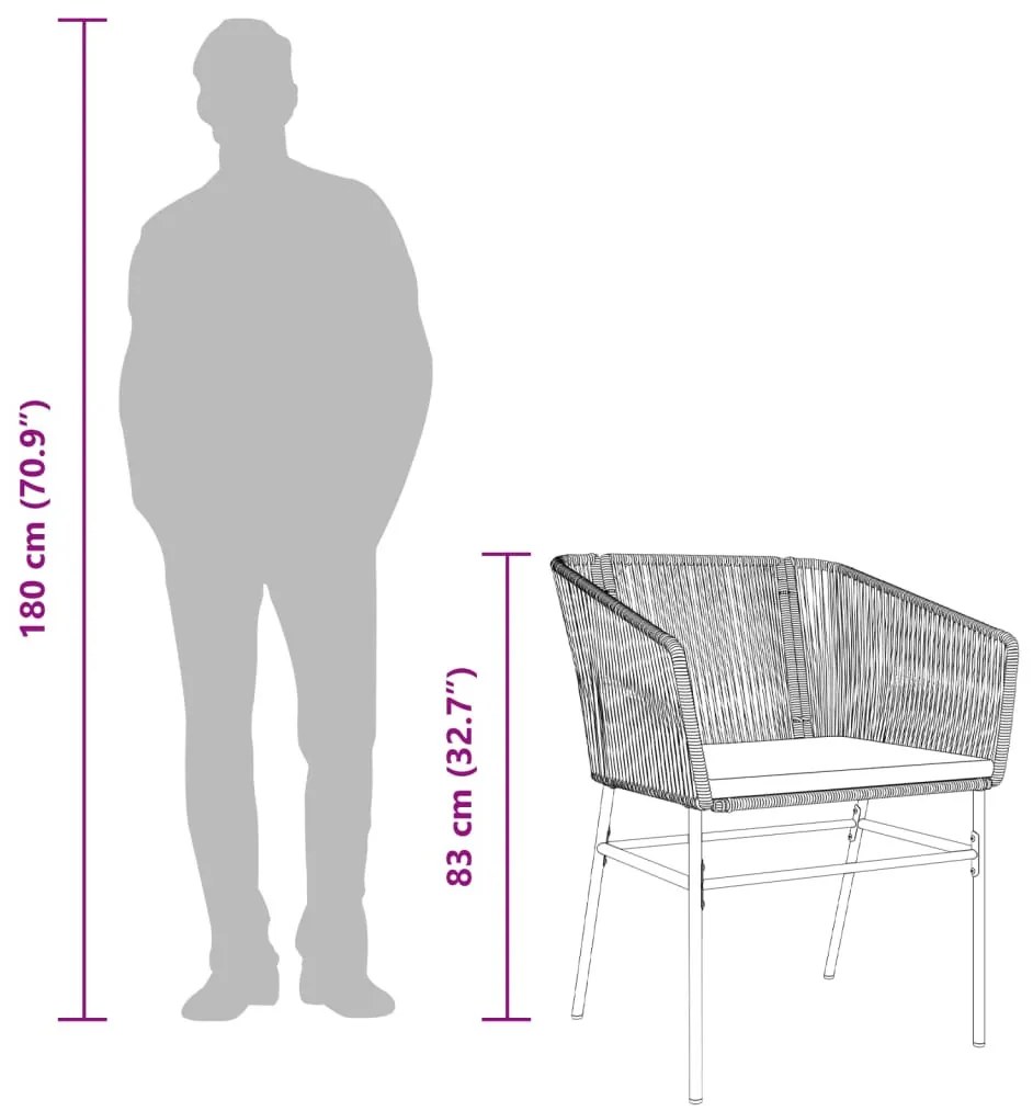 2 db barna polyrattan kerti szék párnákkal