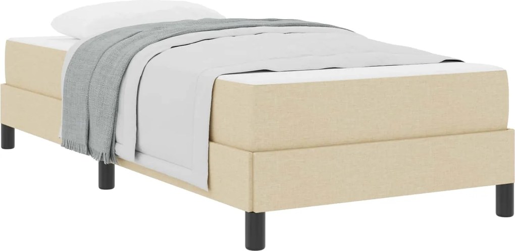 vidaXL Boxrugós ágy matracmal Krém 90 x 190 cm szövet
