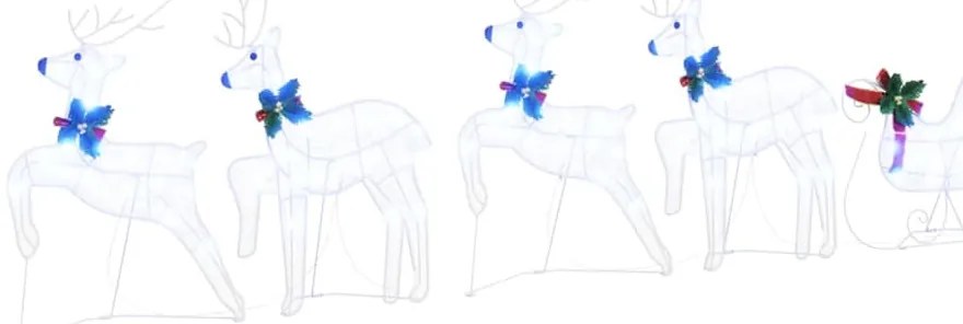 LED rénszarvasok 5 pcs Fehér szövet