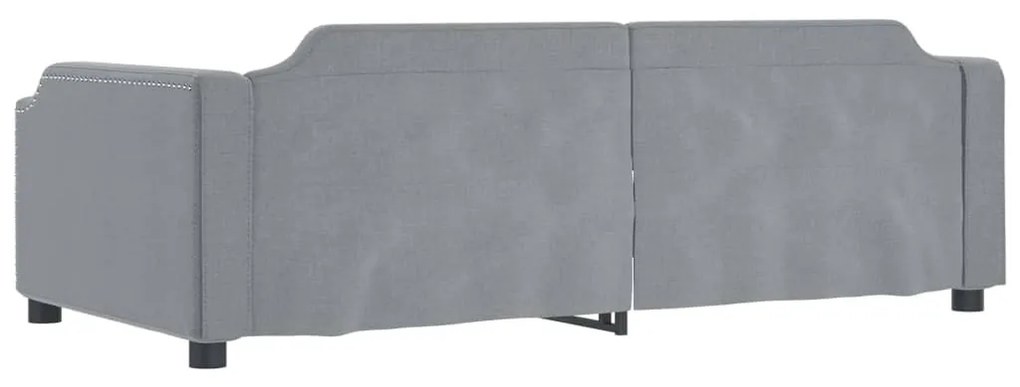 világosszürke kihúzható szövet heverő fiókkal 90 x 190 cm