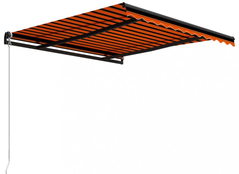 narancssárga és barna kézzel kihúzható napellenző 350 x 250 cm
