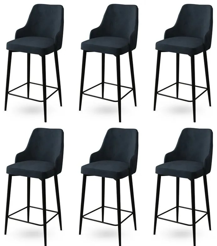 Enox Anthracite bárszék szett, 6 db, 6 db