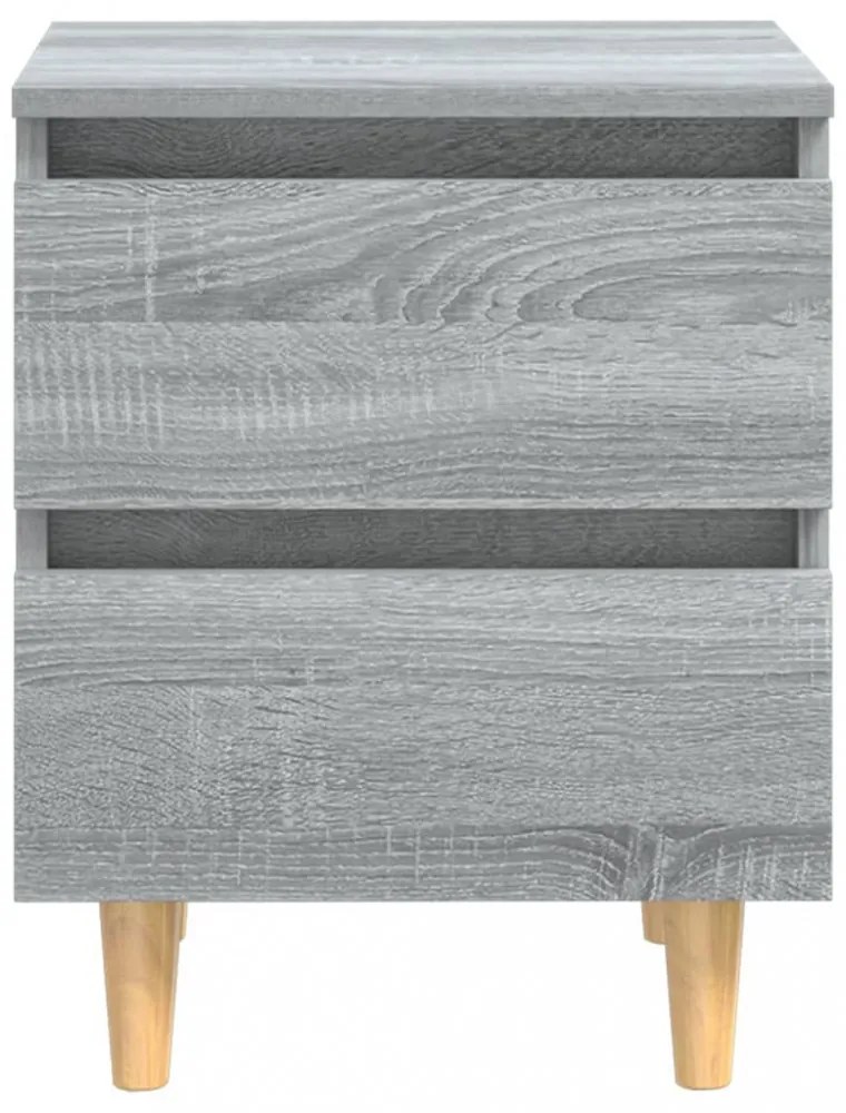 szürke sonoma színű éjjeliszekrény tömör falábakkal 40x35x50 cm