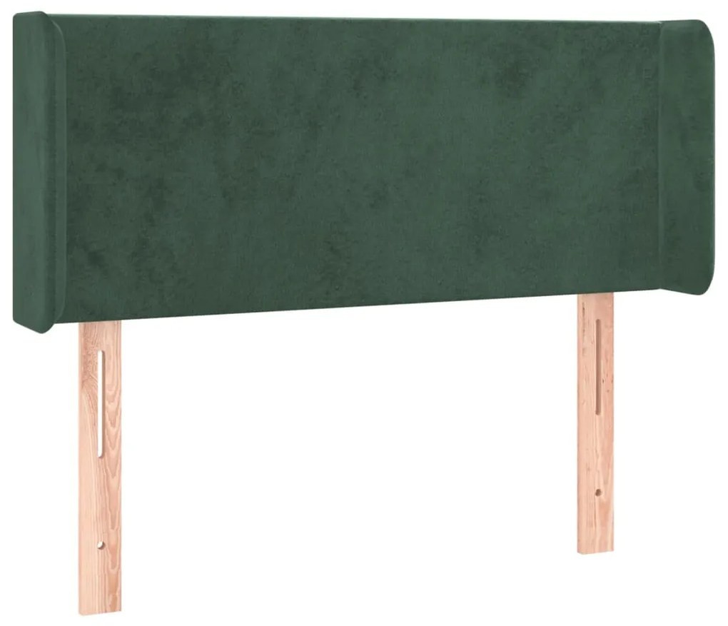 sötétzöld bársony LED-es fejtámla 93 x 16 x 78/88 cm