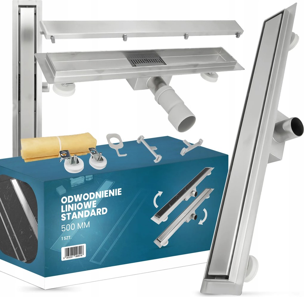 Lineáris Lefolyó 50 CM Vízelvezetés Alacsony Zuhanytálca Szifon Padló At