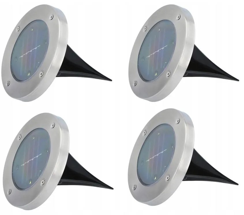 Grundig 4 db x 4 LED-es Disk Lights napelemes leszúrható kültéri lámpa