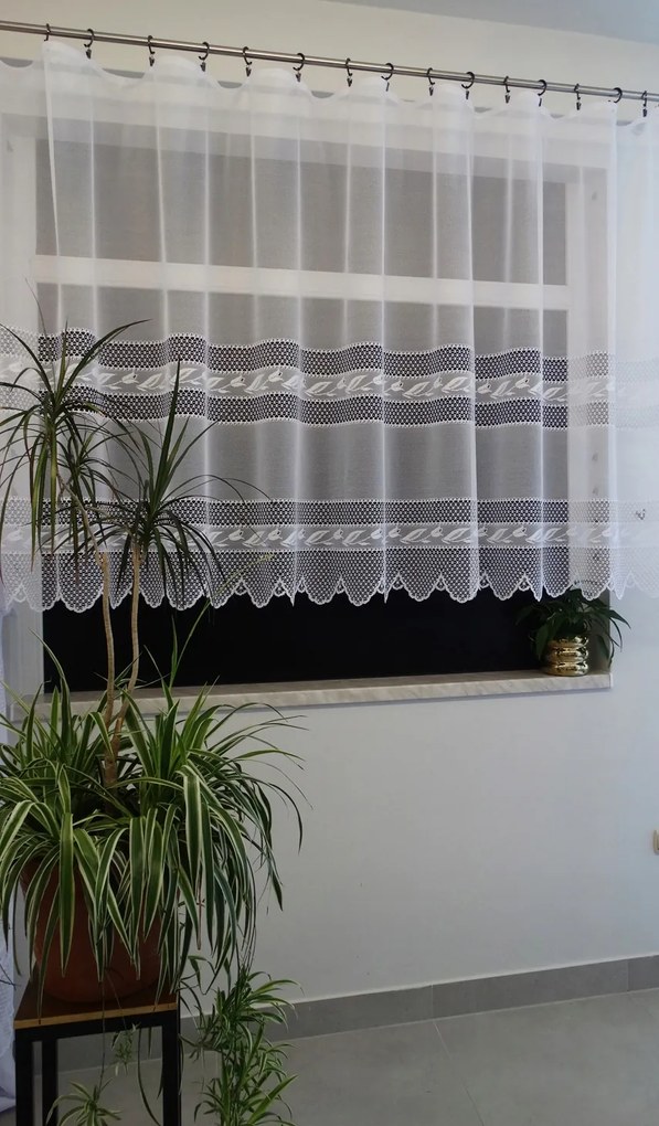 Mg Függöny jacquard 31589 Fehér 270x120cm Kész Szalaggal K