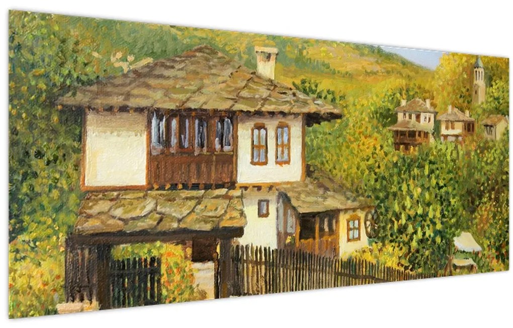 Kép - Házak nyáron (120x50 cm)