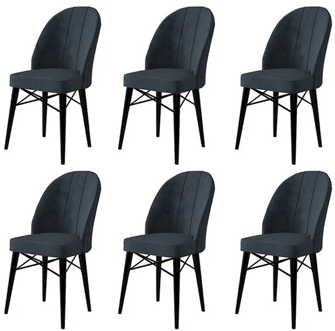 Ritim Anthracite étkezőszék szett, 6 db
