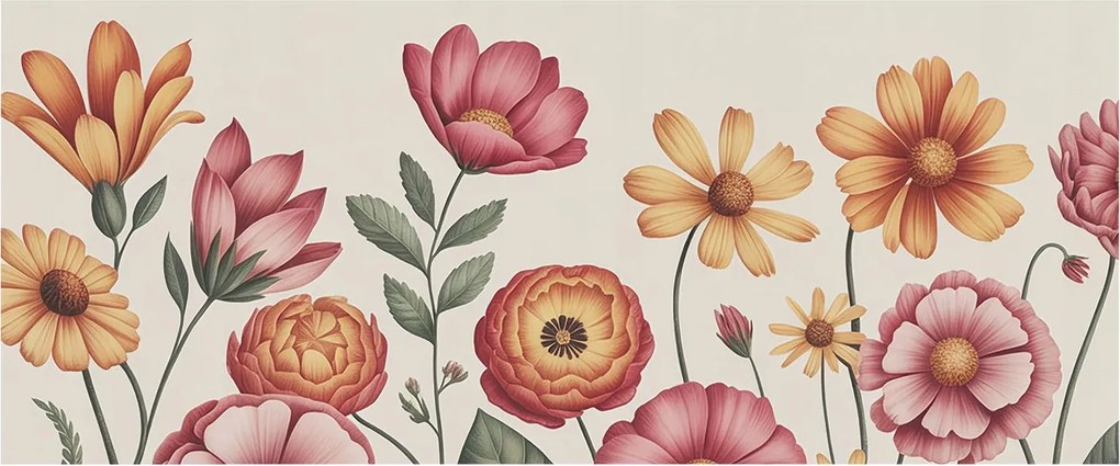 Fotótapéta Flizelina Dekoratív az irodába Virágos kompozíció 250x104 Ragasztó