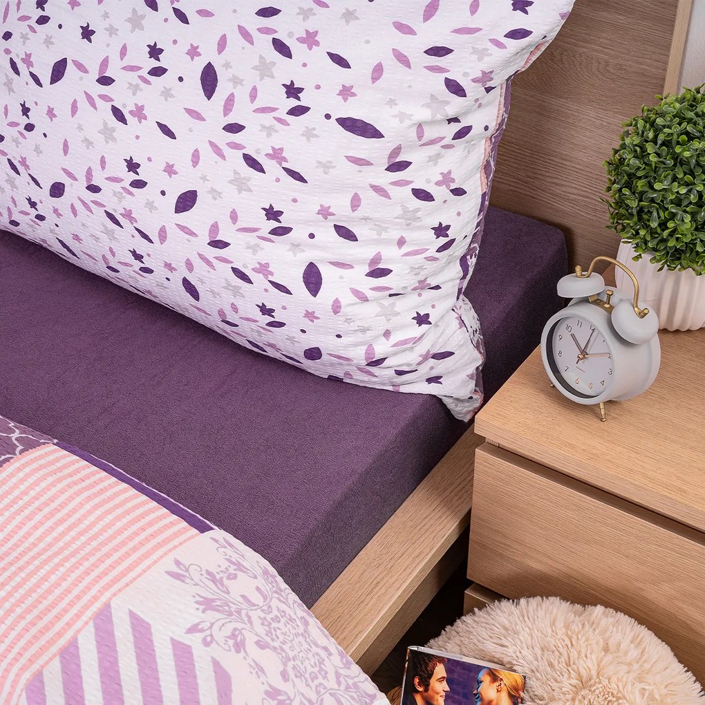 4Home frottír lepedő lila, 140 x 200 cm