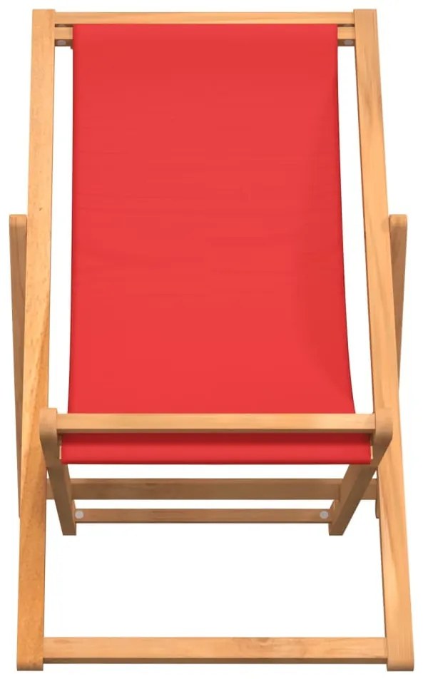 Piros összecsukható tömör tíkfa strandszék