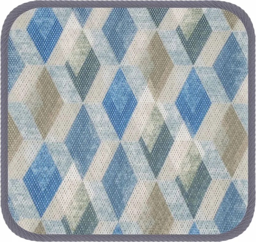 Esőálló kerti párna 40x40cm- Rombusz mintás kék