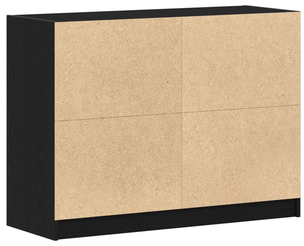 Oldalszekrény Fekete Tölgy 102x37x75,5 cm Mérnöki Fa