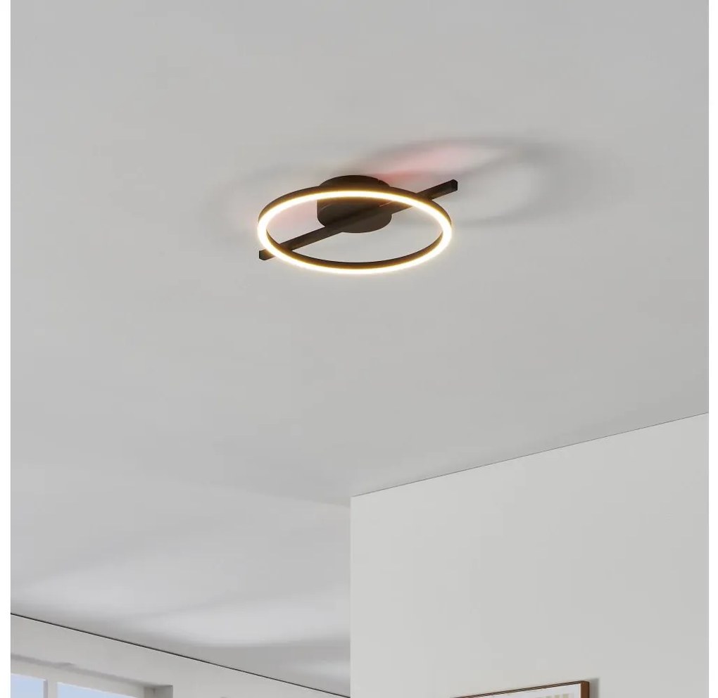 Eglo 901113 - LED Dimmelhető mennyezeti lámpa AMANDOLO LED/17W/230V fekete + + távirányító