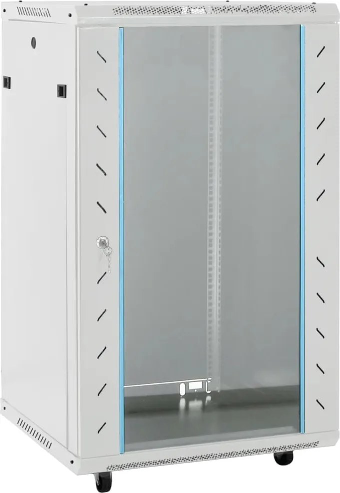 vidaXL szürke 18U hálózati szekrény 19" IP20 60 x 60 x 100 cm