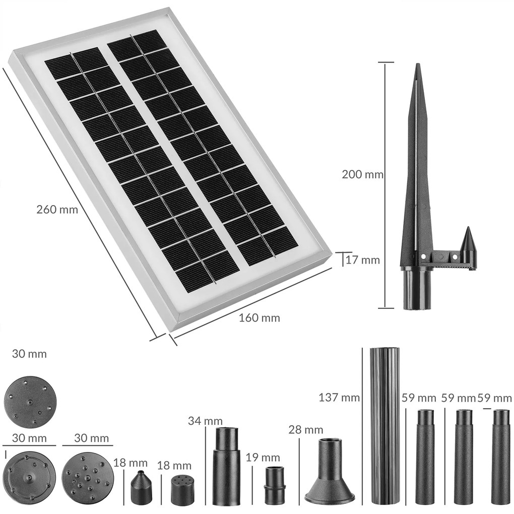 monzana® LED napelemes szökőkút 260 l/h