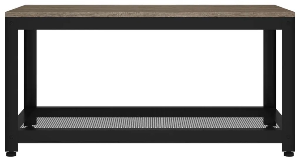 Szürke és fekete MDF és vas dohányzóasztal 90x45x45 cm