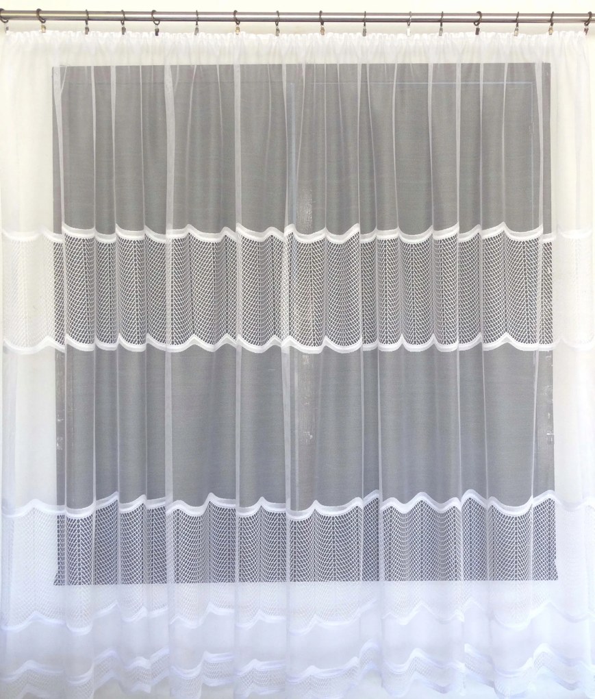 Mg Függöny jacquard 618/302 Fehér 300X160 szalaggal