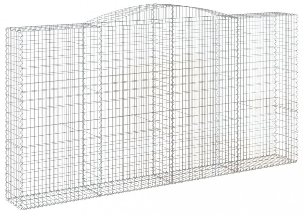 vidaXL 6 db íves horganyzott vas gabion kosár 400x50x200/220 cm