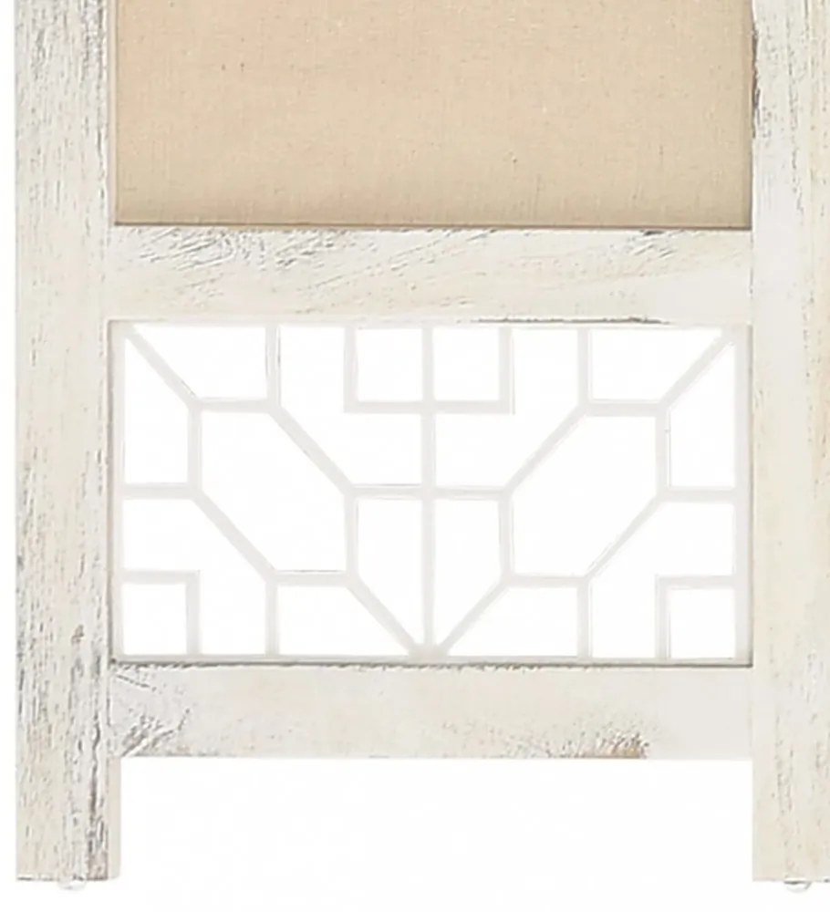 4 paneles krémszínű szövetparaván 140 x 165 cm