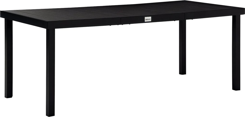 Outsunny Alumínium Kültéri Étkező Asztal 8 Fős, Rácsos Asztallapú Teraszra/Balkonra 190x90x74 cm Fekete | Aosom