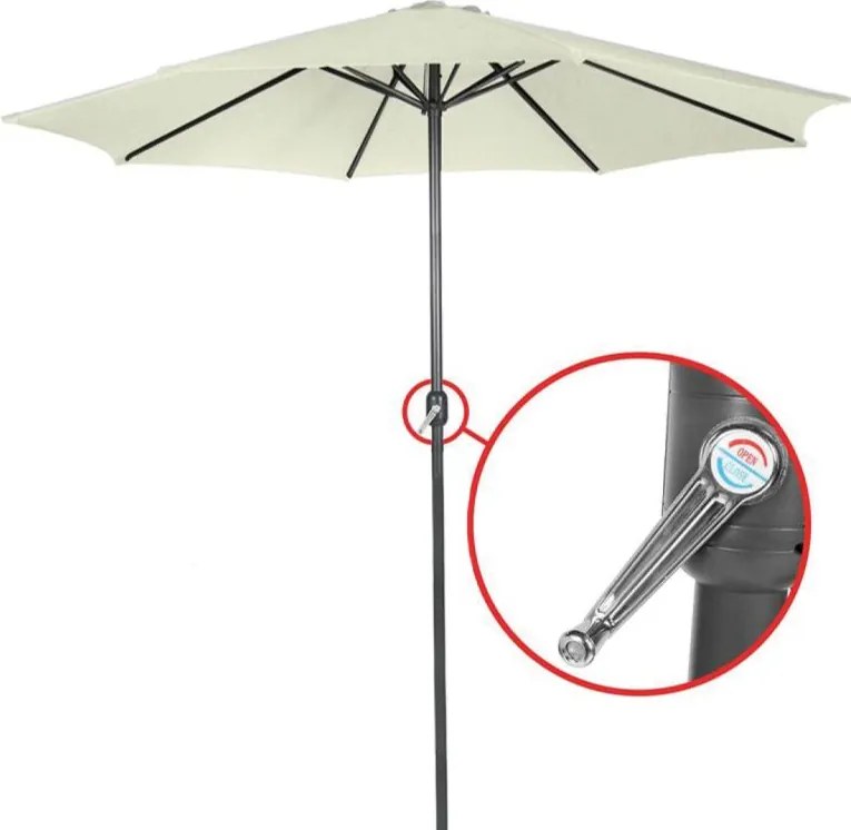MIADOMODO Napernyő fogantyúval 250 cm krémszínű