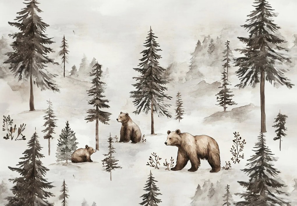 Fotótapéta - Erdő medvékkel (147x102 cm)