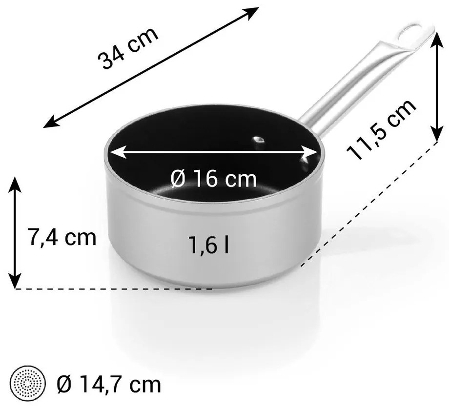 Indukciós tűzhelyhez alkalmas alumínium edény 1,3 l GrandChef+ – Tescoma