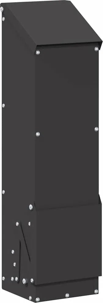 vidaXL Csirke etető Fekete 13 x 12 x 51 cm Hidegen Hengerelt Acél