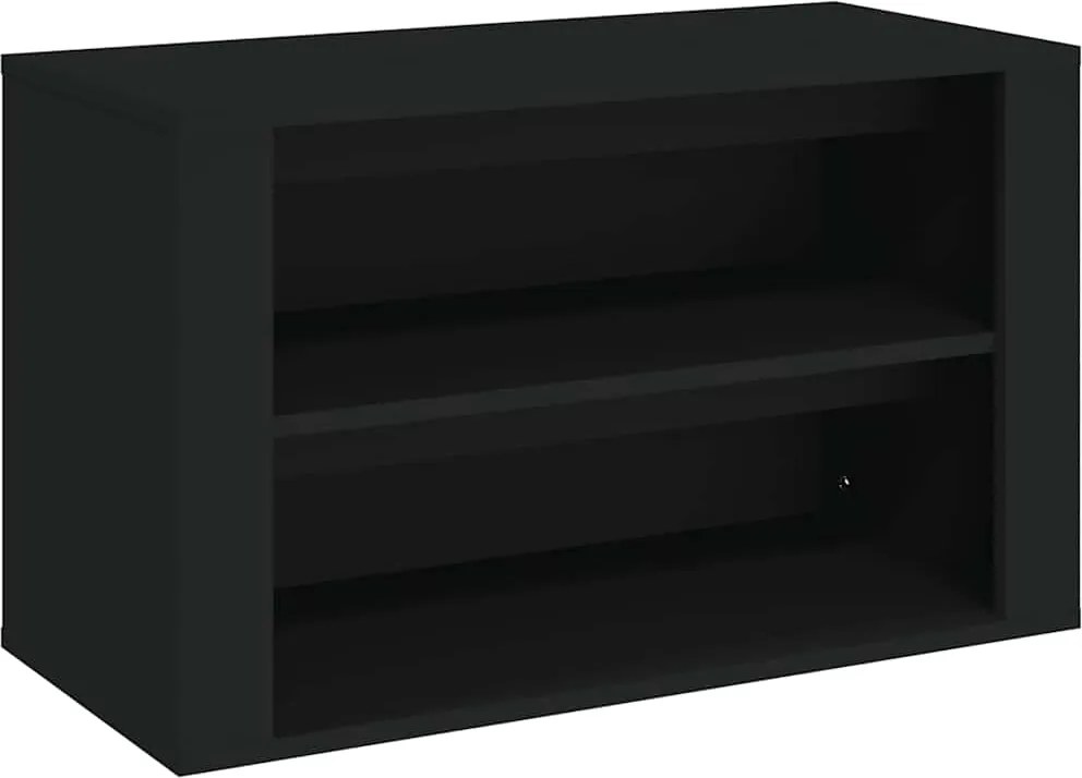 vidaXL fekete szerelt fa cipőtartó 75x35x45 cm