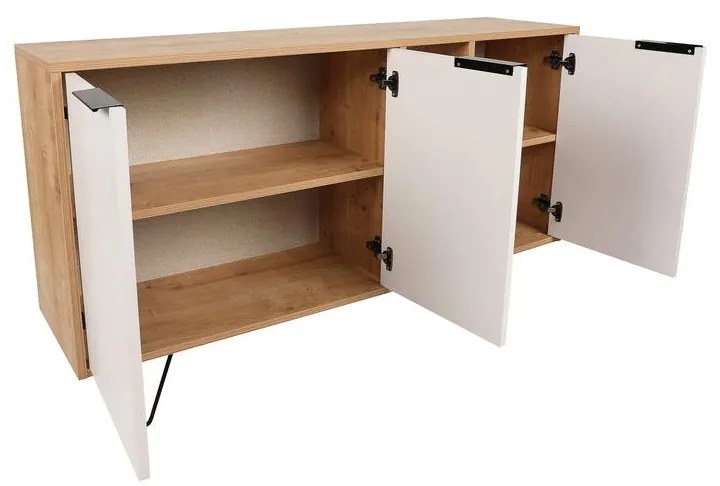 Konzolasztal Clara Console - Oak, Fehér