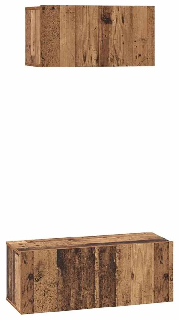 TV szekrény garnitúra 2 pcs Régi fa 80 x 30 x 30 cm Faanyag