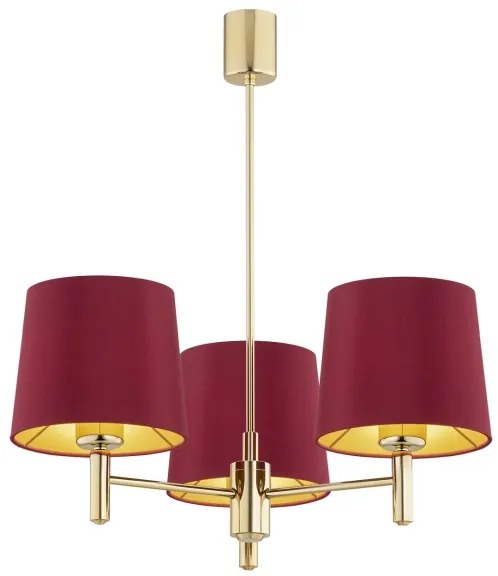 Argon 6266 - Csillár rúdon PONTE PLUS 3xE27/15W/230V piros