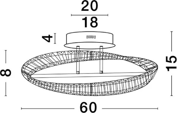 NOVA LUCE 9333060 AURELIA Kristály Mennyezeti Lámpa LED IP20