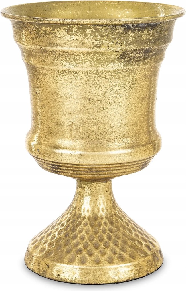 Retro váza kaspó fém arany csésze arany virág kehely