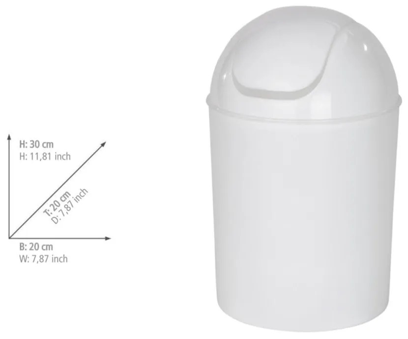 Fehér rozsdamentes acél szemetes 6 l Economic – Wenko