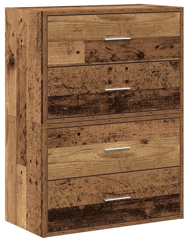 2 db antik fa szerelt fa szekrény 2 fiókkal 60 x 31 x 40 cm