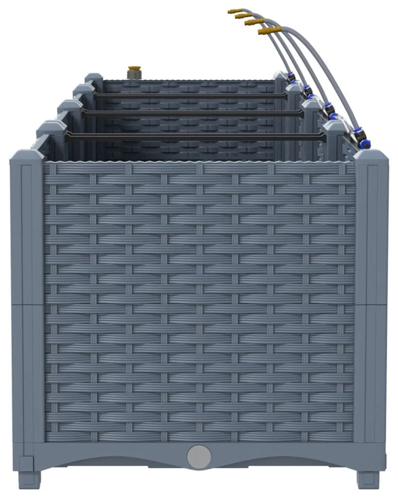 Kerti ültetők Világosszürke 120 x 40 x 37.5 cm Acél