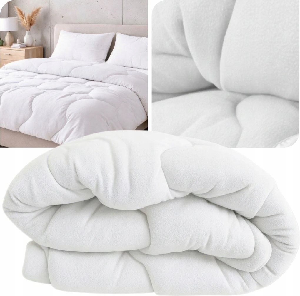 Paplan 140x200 cm Meleg Polár Kellemes Puha Hideg Éjszakákra Fehér