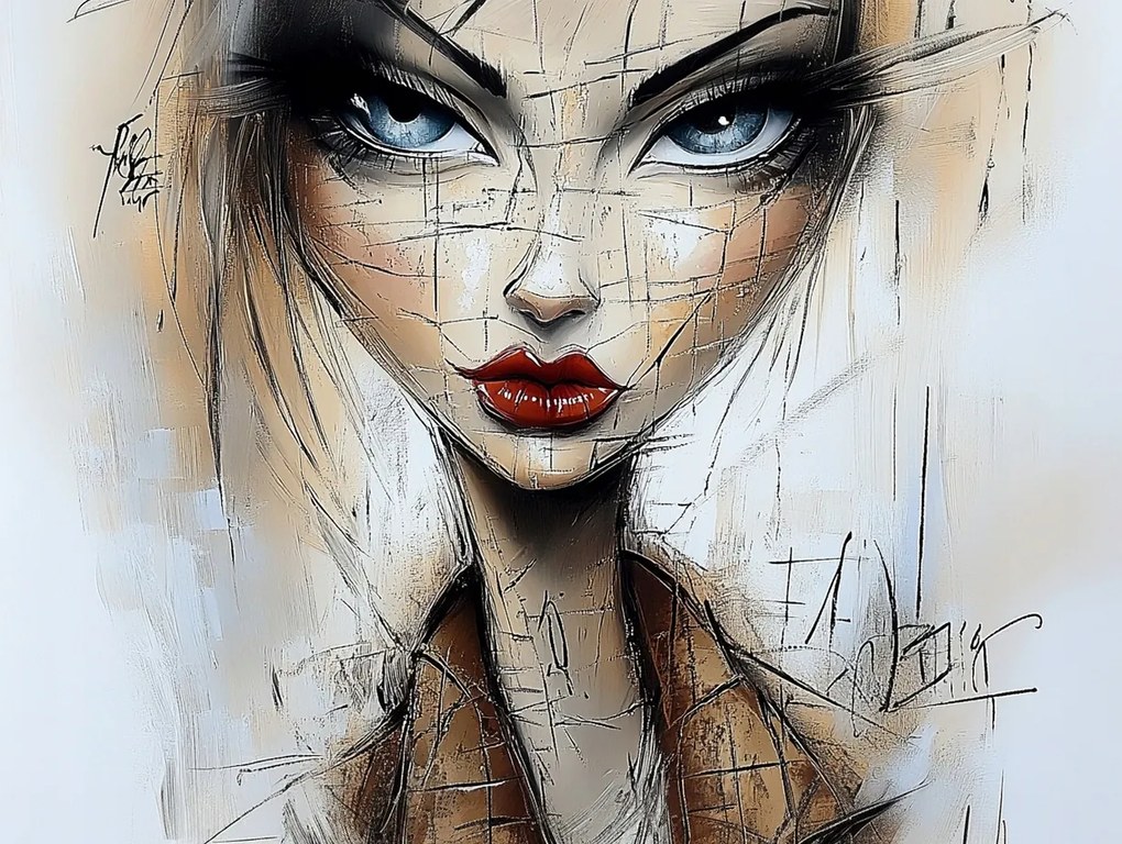 Canvas Vászonkép Modern Portré Nő Vázlat Modern Art 100x75