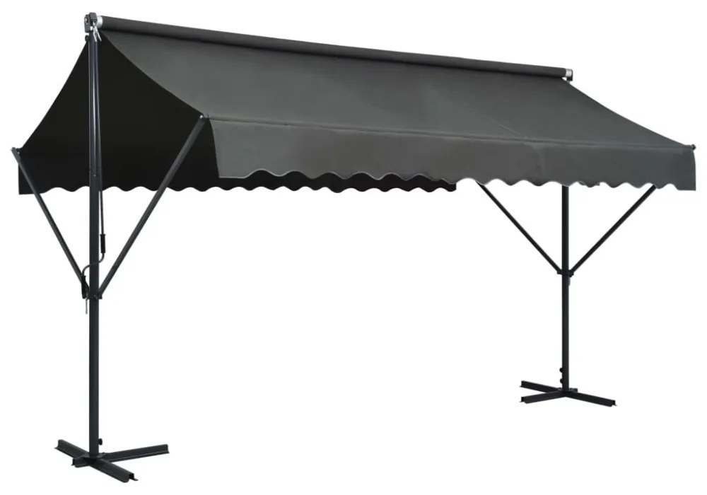 antracitszürke szabadon álló napellenző 400 x 300 cm