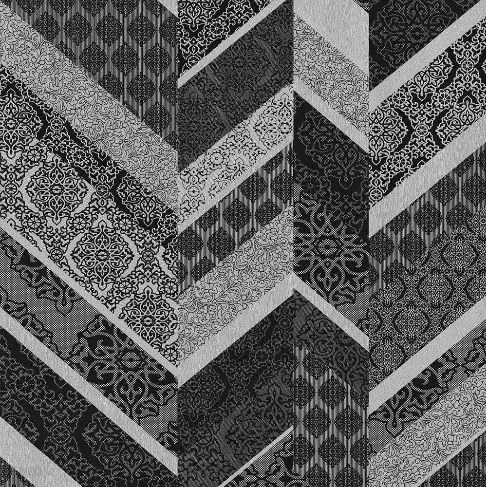 Cikk-cakk fali tapéta fekete-szürke 2534-20