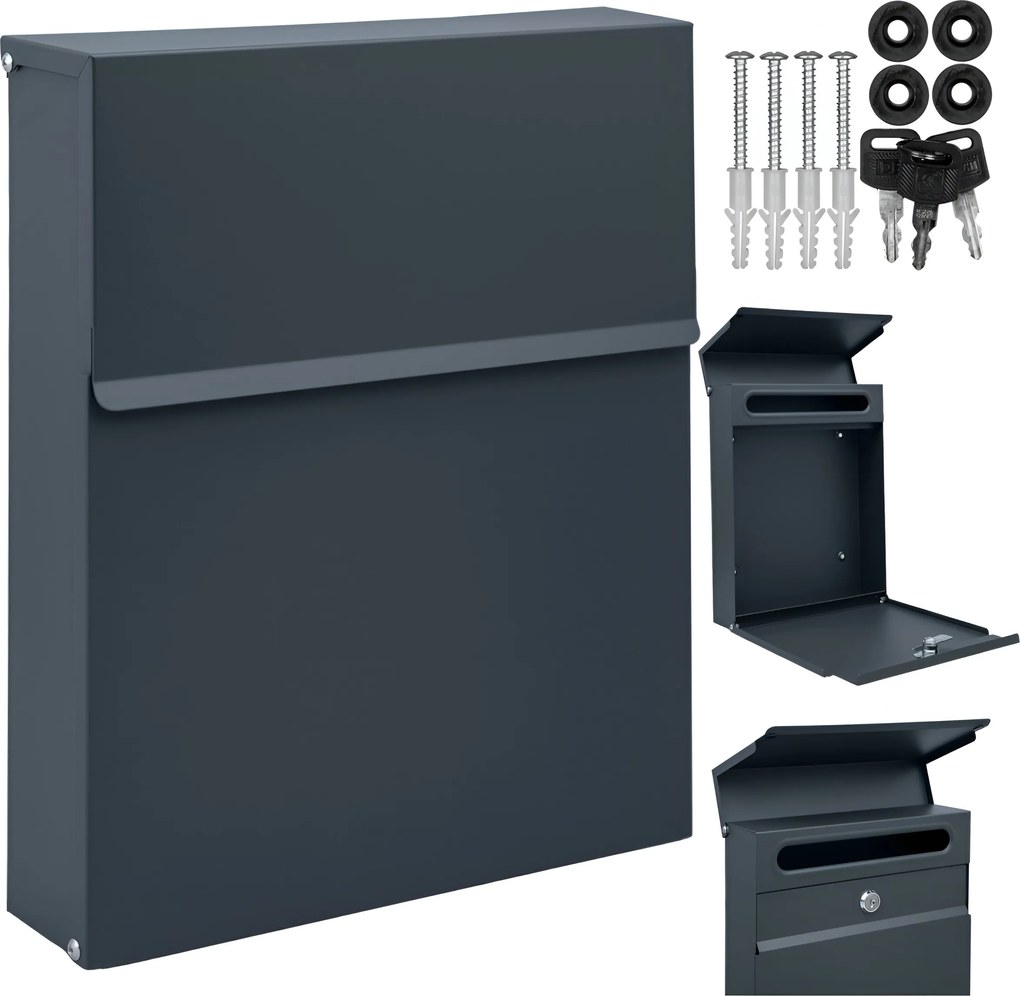 Postaláda Postai Levelezés Modern Slim Antracit