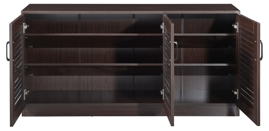 Cipősszekrény Løten 125x36x62cm wenge színű [en.casa]